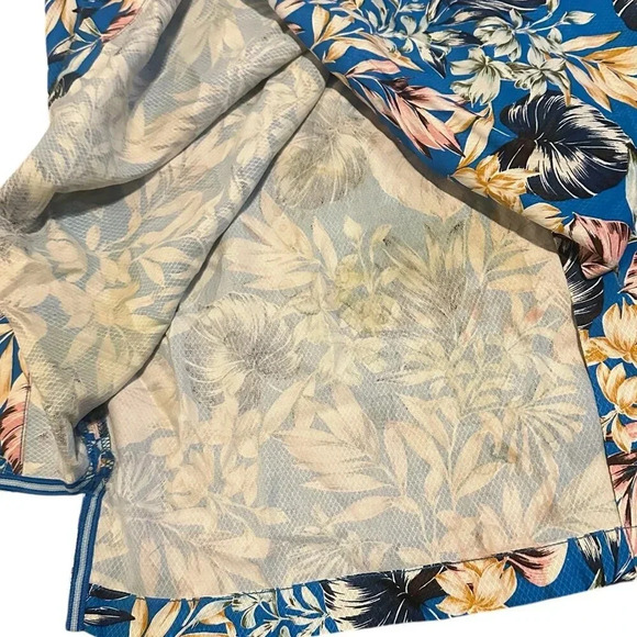 Tommy Bahama Uluru Fronds Silk Camp Shirt Picasso Blue Floral Button-Down XL Men - Picture 8 of 10